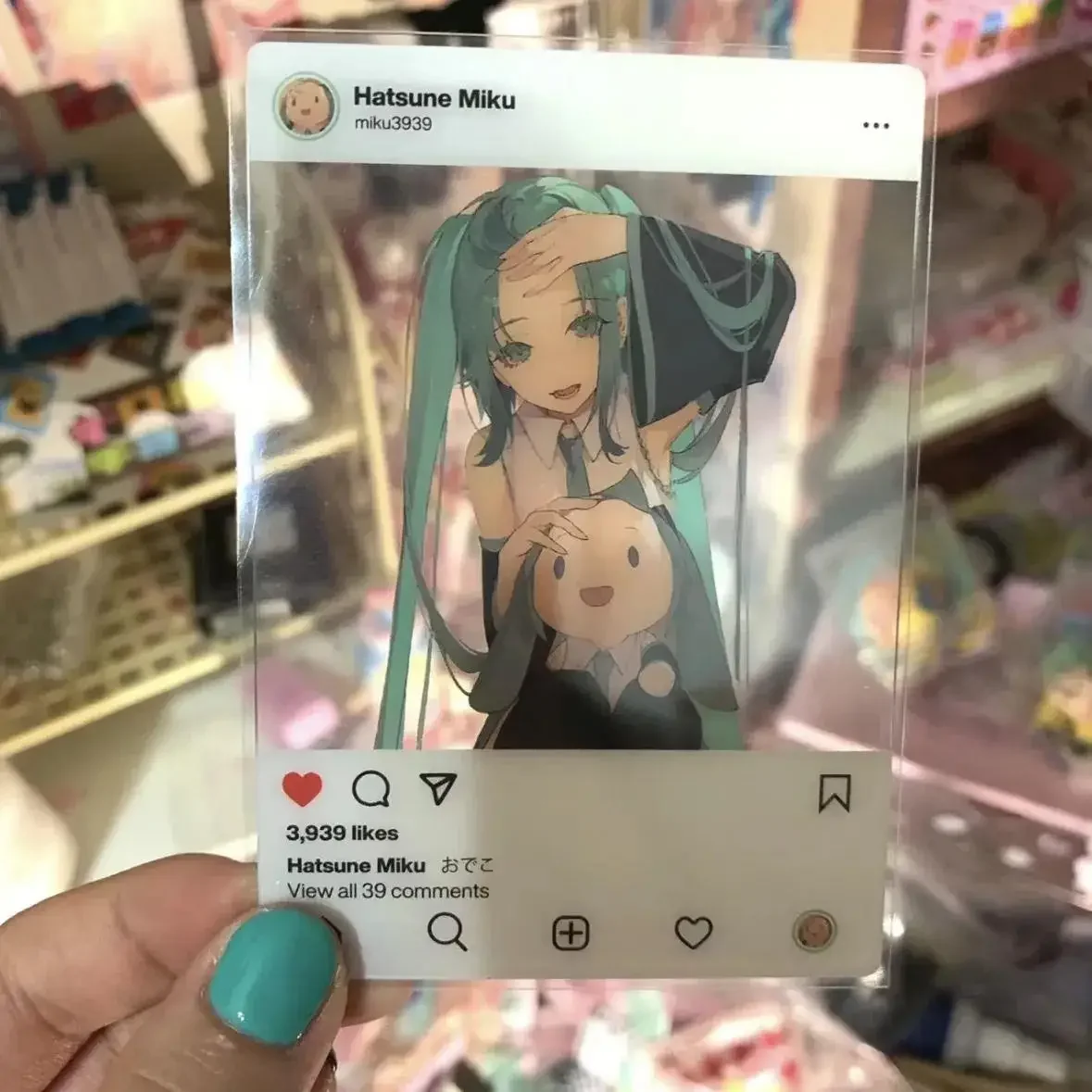 Kawaii Hatsune Miku Acryl Karte Foto Requisiten Diy Cartoon Ornament Transparente Drei-Zoll Karte Ins Stil Kinder Geburtstag Geschenk