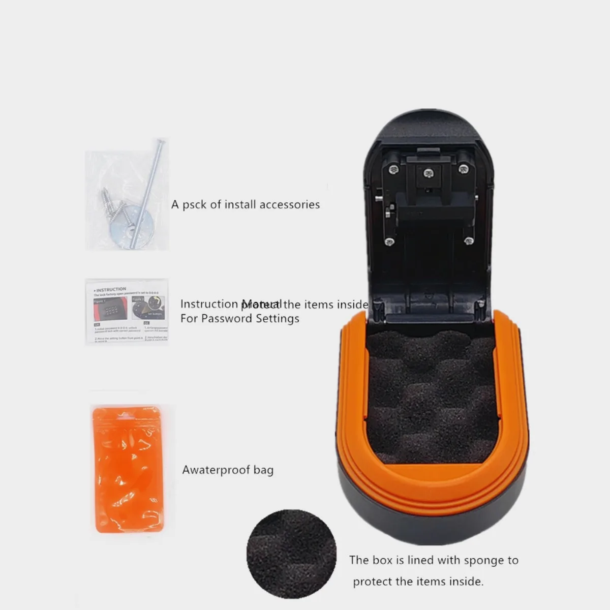 Portable Strong Magnetic Password Key Box All Plastic Password Lock Magnet Box Outdoor Home Security Storage Password Box