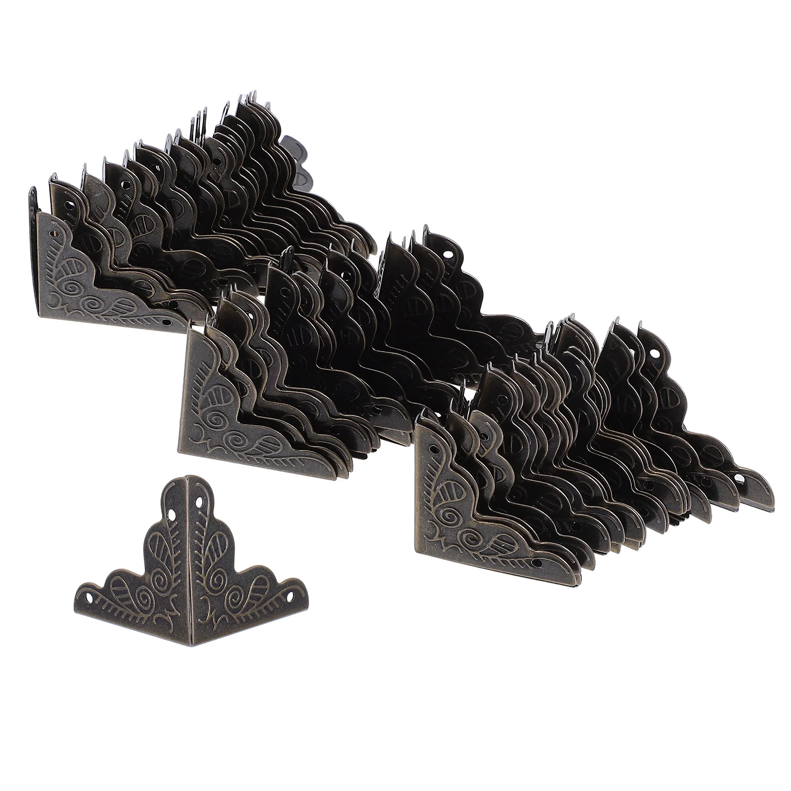 

48Pcs Retro Metal Corner Protectors Vintage Decor Box Corners Protective Guards for Furniture Jewelry Boxes Easy DIY Setup