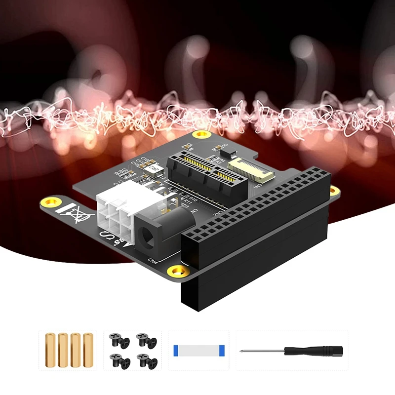Voor Raspberry Pi 5 Pcie FFC Naar Pcie X1 Slot HOED Uitbreidingskaart Gen2 Gen3 Voor Raspberry Pi Met 40Pin GPIO Connector