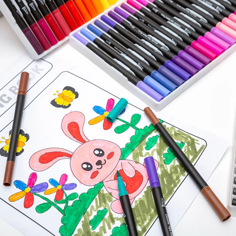 60 шт., двусторонние фломастеры, спиртовые фломастеры