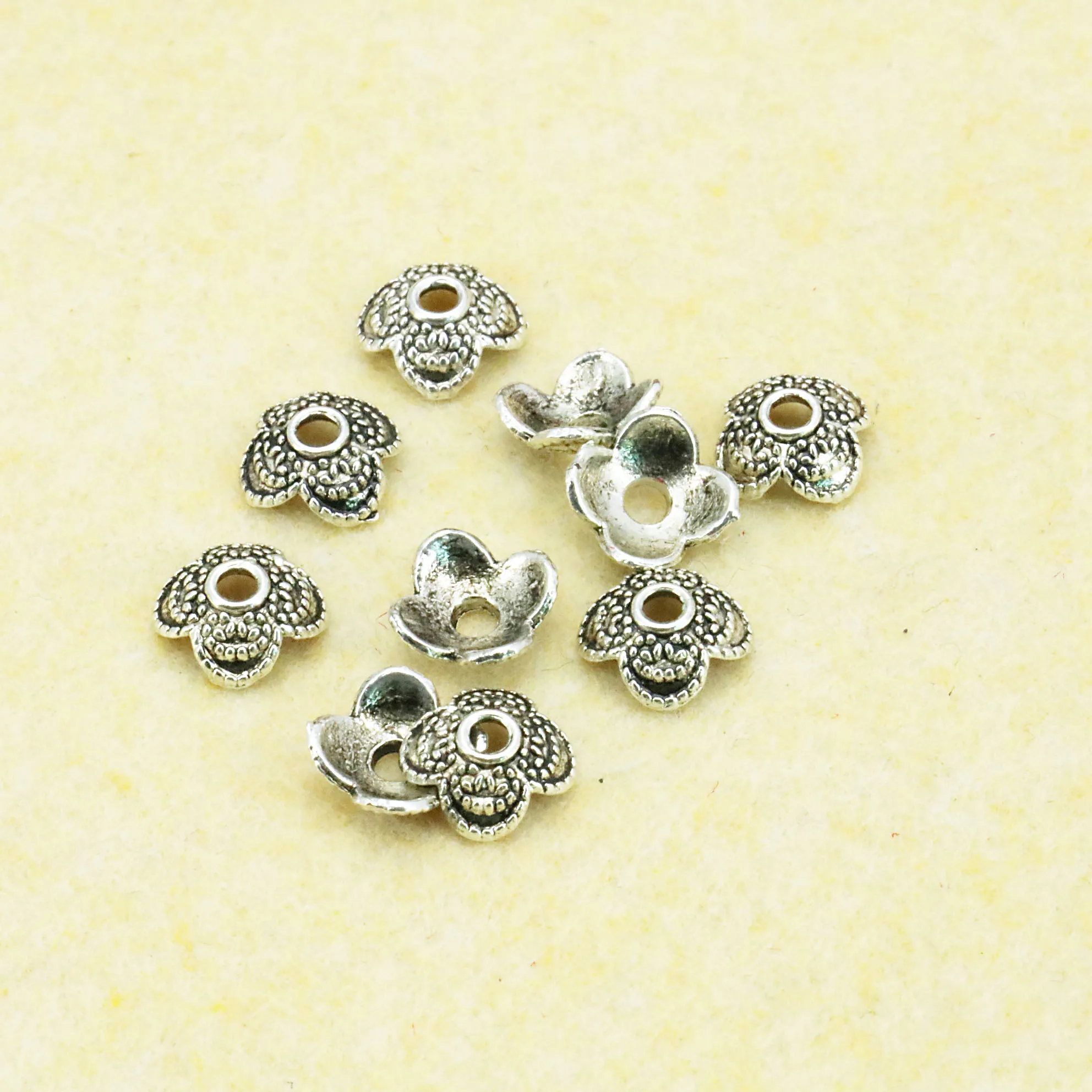 Fashion End Caps Spacer Bead Finding Receptacle Accessories For Necklace Bracelet Earring Fitting Jewelry Making 8x3mm 5PCS