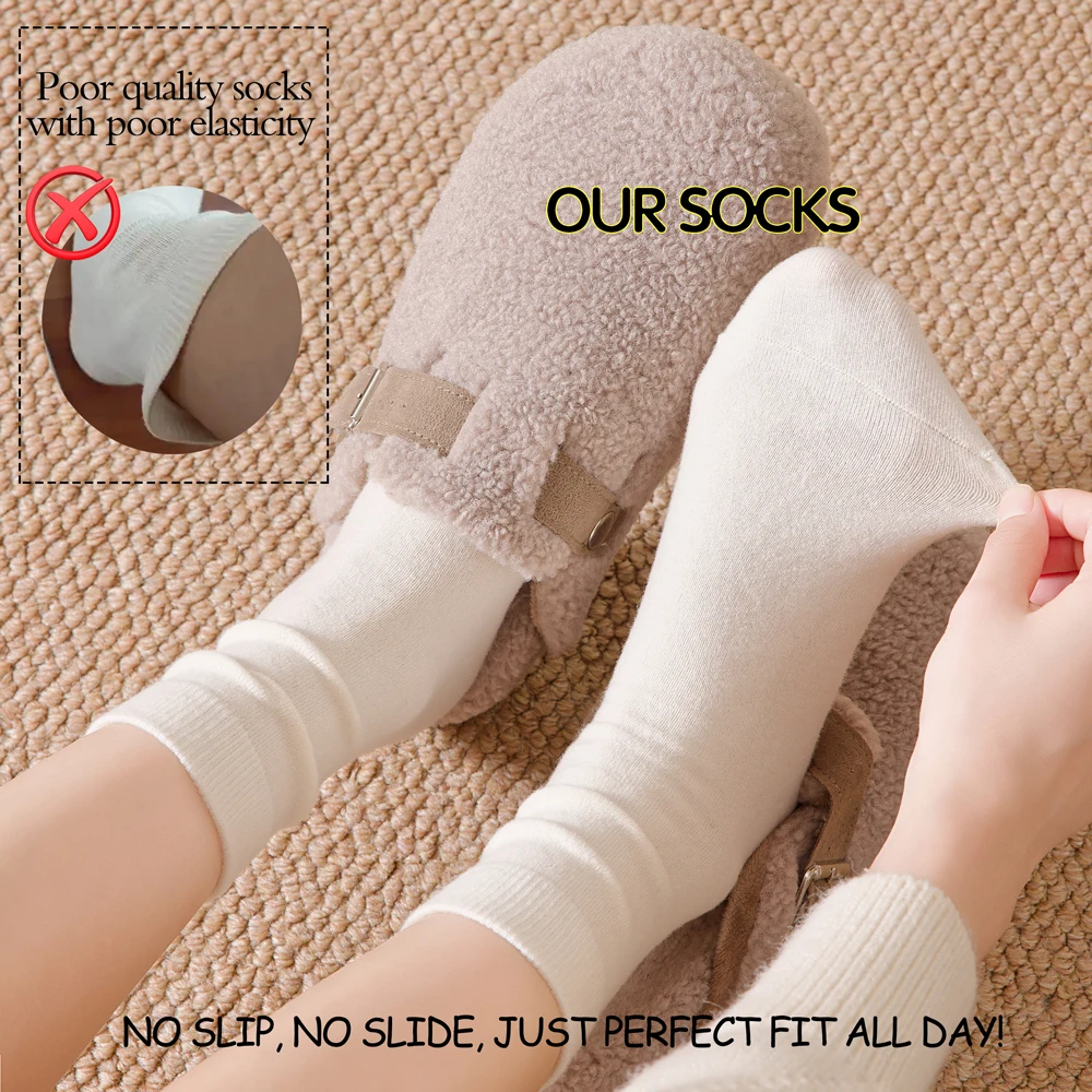 1/3 Paar 100% Merinowolle Crew-Socken für Damen, Ultra Weiche Warme Thermosocken, Nahtlose Zehenpartie, Schwangerschafts- und Erholungssocken, Wintergeschenk – Detail 5