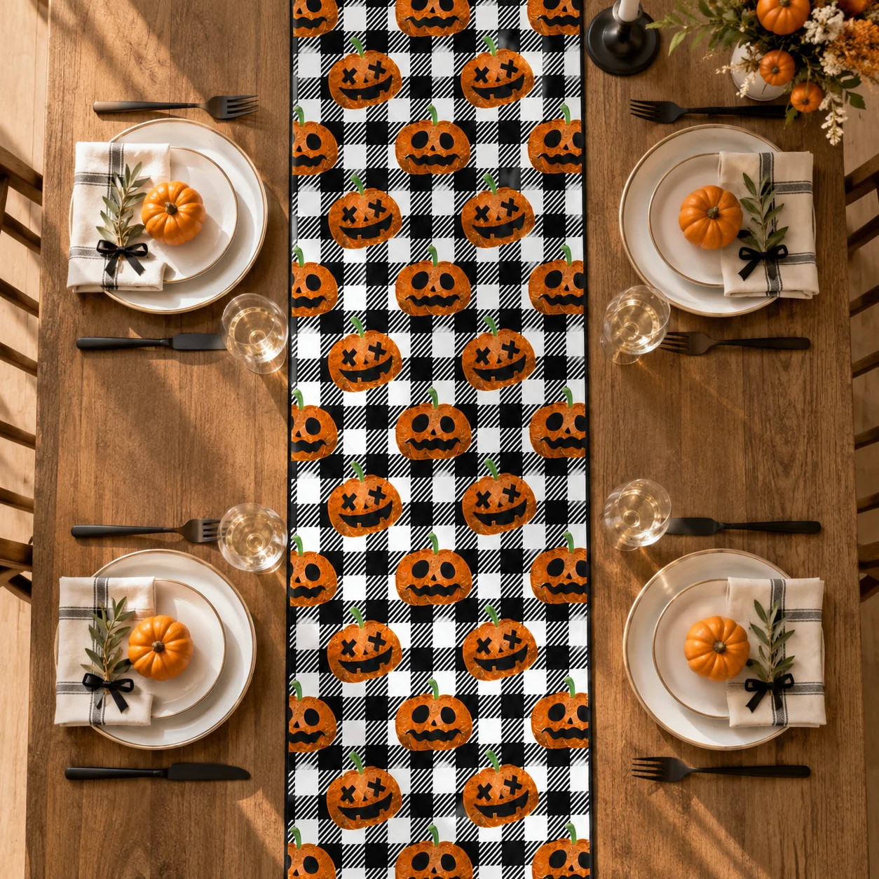 Jewish New Year Table Runner - Halloween Jewish Holiday Decor,Symbol of Good Luck & Prosperity - Table Decoration Placemat