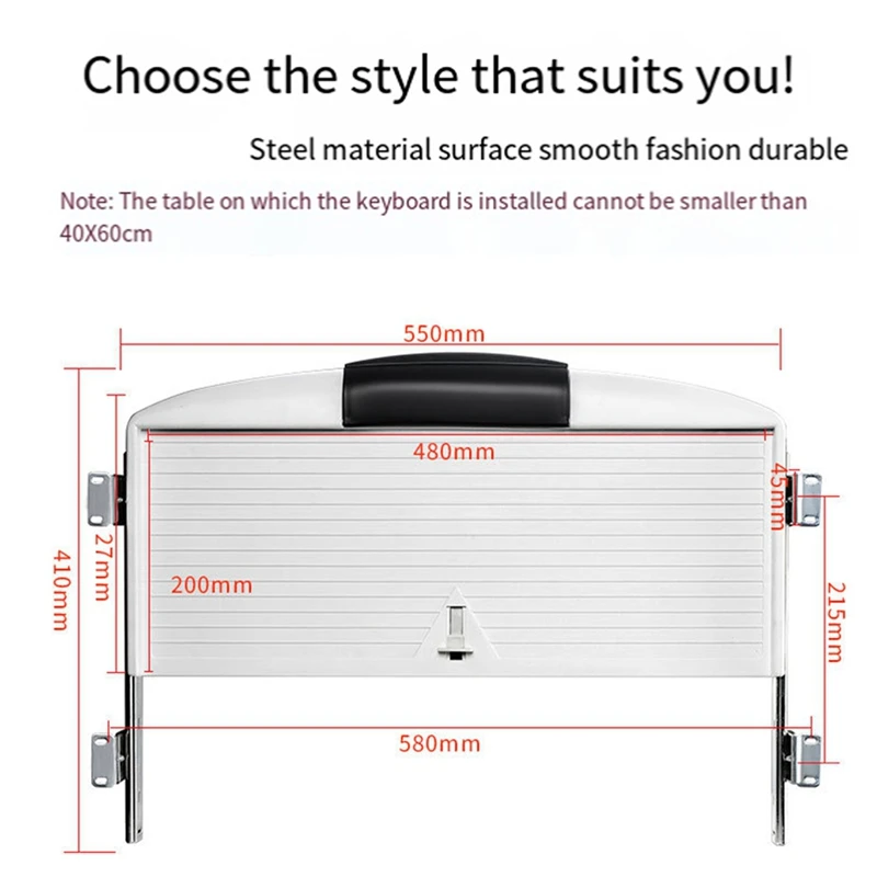 Under Desk Keyboard Storage Plate  Drawer Keyboard Tray Office Keyboard Holder Slide Out Keyboard Organizer