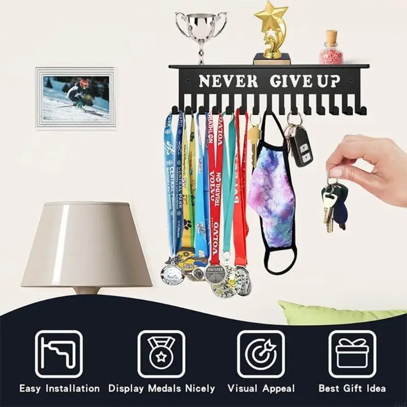 

Versatile Wall Mounted Stand Hanger Display Shelf Display Stand Perfect for Athletes and Students