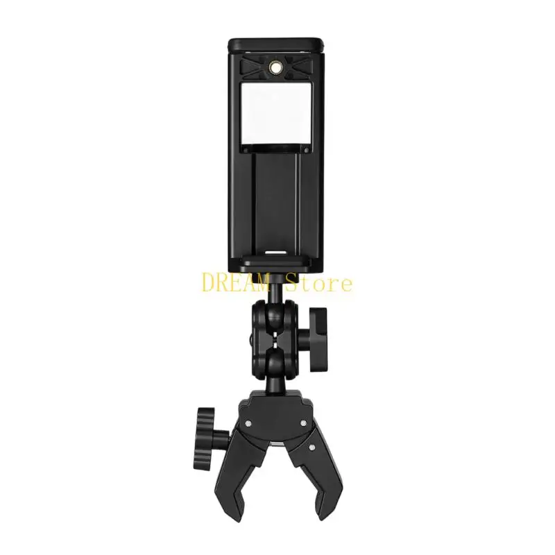 Round Tube Device Mount with Ball Joint Control, 13 to 47 mm Clamp Holder for Phone Screens, Bike Tube, and Desk Post Best Sale