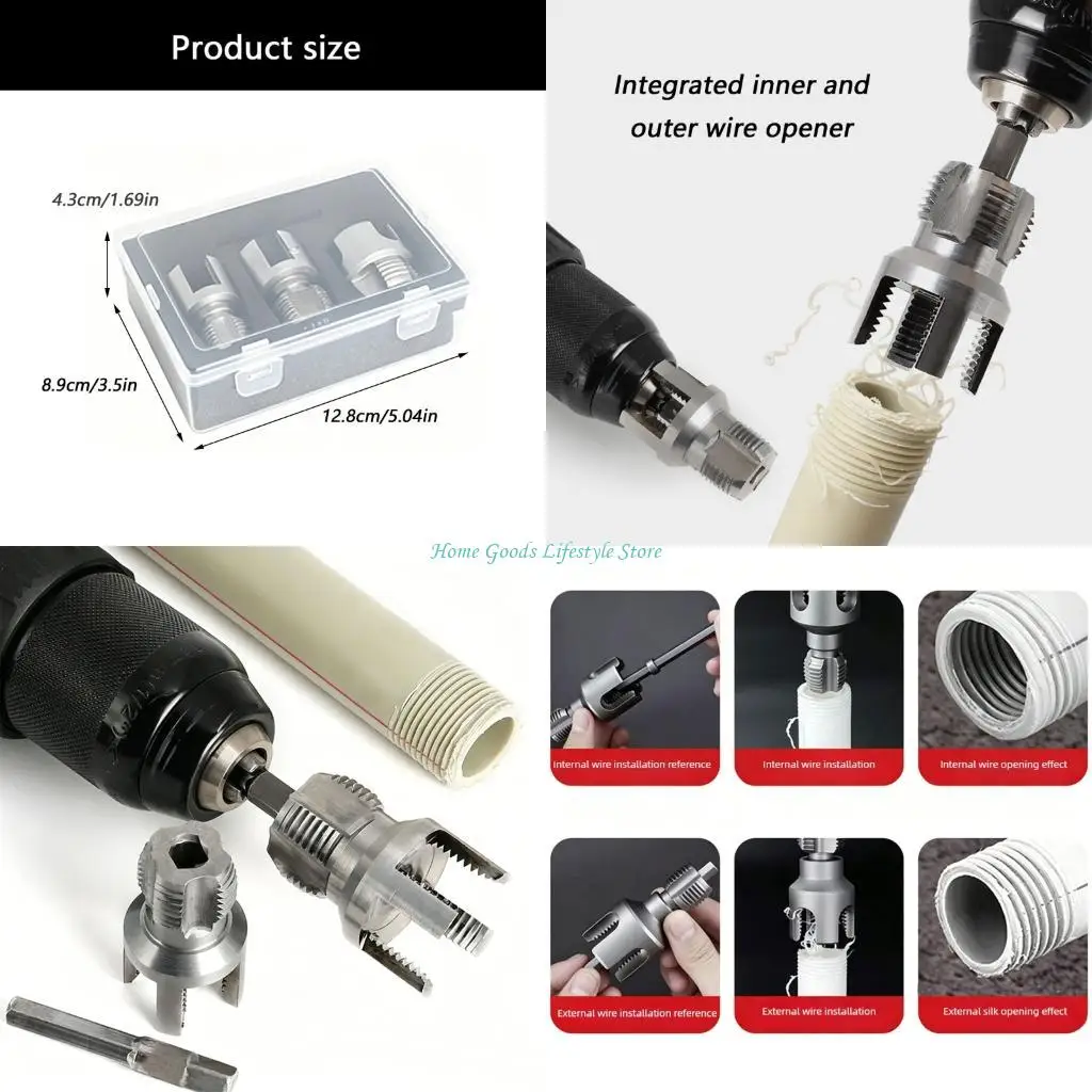 E74E Heavy Duty Alloy Metal Pipe Thread Tap Die Set Complete Threading for Pipes