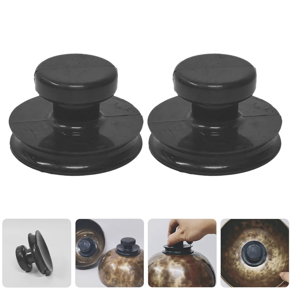 

2pcs Rubber Singing Suction Cups Meditation Accessories Bowl Lifter Handle for Yoga Spiritual Practice Sound Bowl