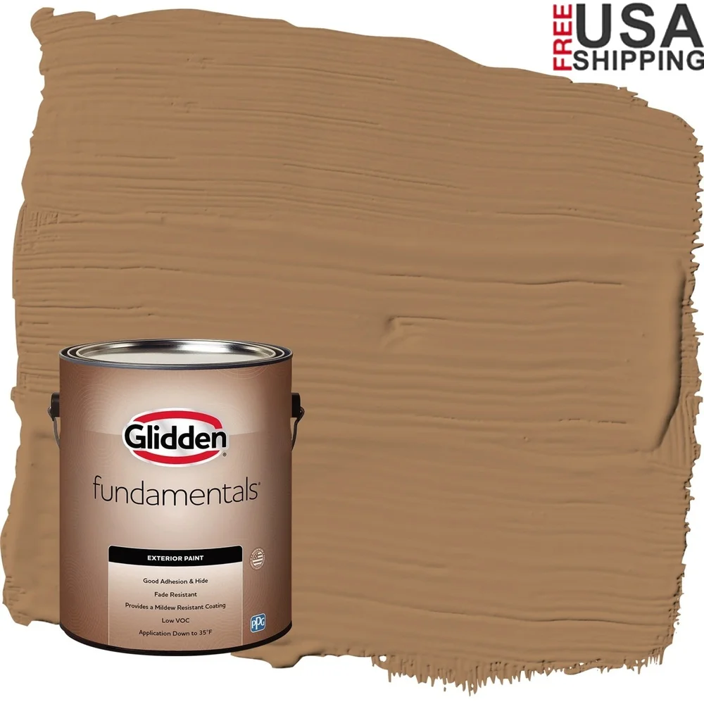 

Внешняя плоская краска, хруст корицы, 1 галлон, хорошая адгезия, устойчивость к плесени, низкий VOC, быстросохнущее покрытие, 400 кв. футов, идеальное дерево