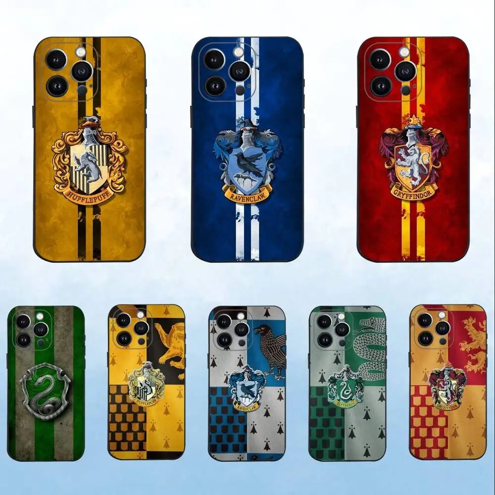 

Cool H-Hufflepuff Crest Phone Case For iPhone 16,15,14,13,12,11 Plus,Pro Max,XS,X,XR,SE,Mini,8,7,Soft Silicone Black Cover