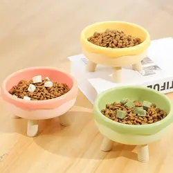 Plastic Donut-shaped 4-corner Anti-neck Spine Cat Bowls With Raised Stand Cat Small Dog Food Water Bowls Nonslip Pet Feeder Bowl