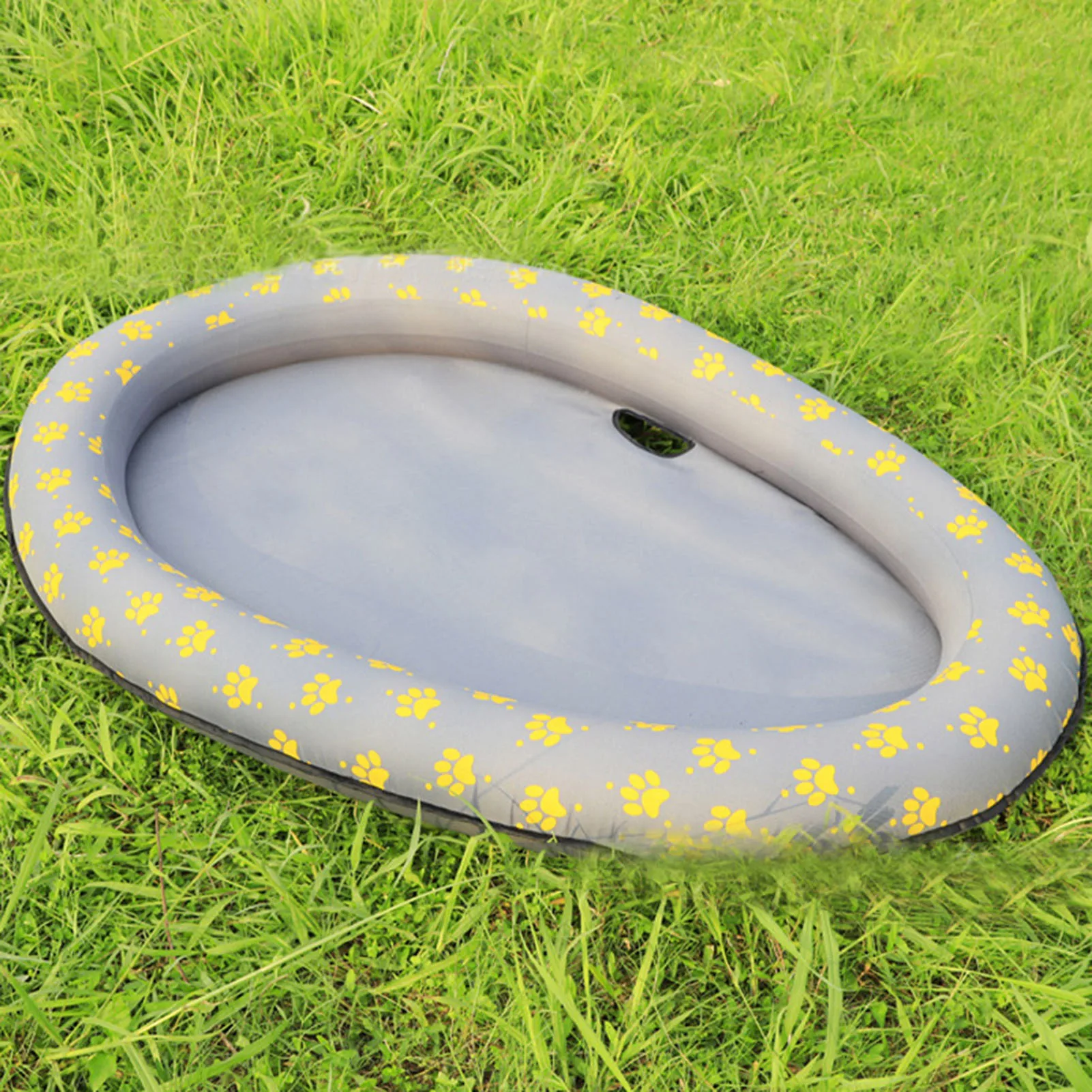 Cute Paw Print Swimming Pool Float Summer Soft PVC Round Large Swimming Bed Thickened Material Swim Bed