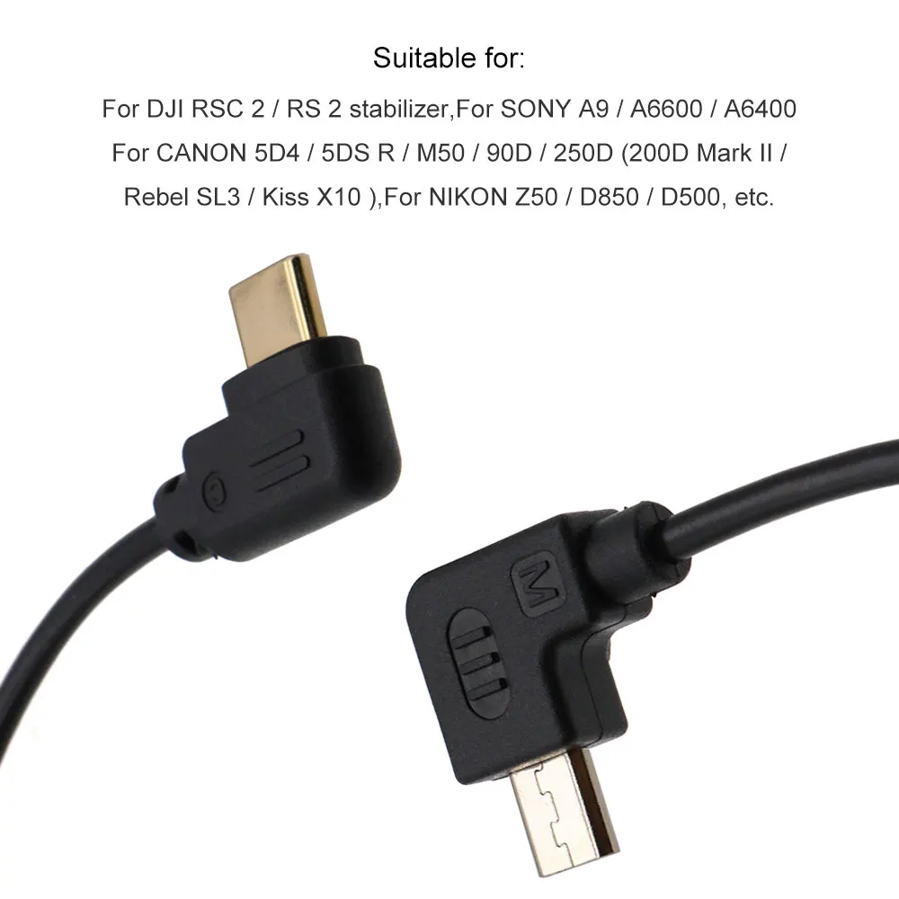 Camera Control Cable For DJI Ronin RSC2, RS2, RS3, RS3 Pro For Canon EOS 5D4, EOS 5DS R, EOS 1DX Ⅱ, M50, 90D, 200DⅡ