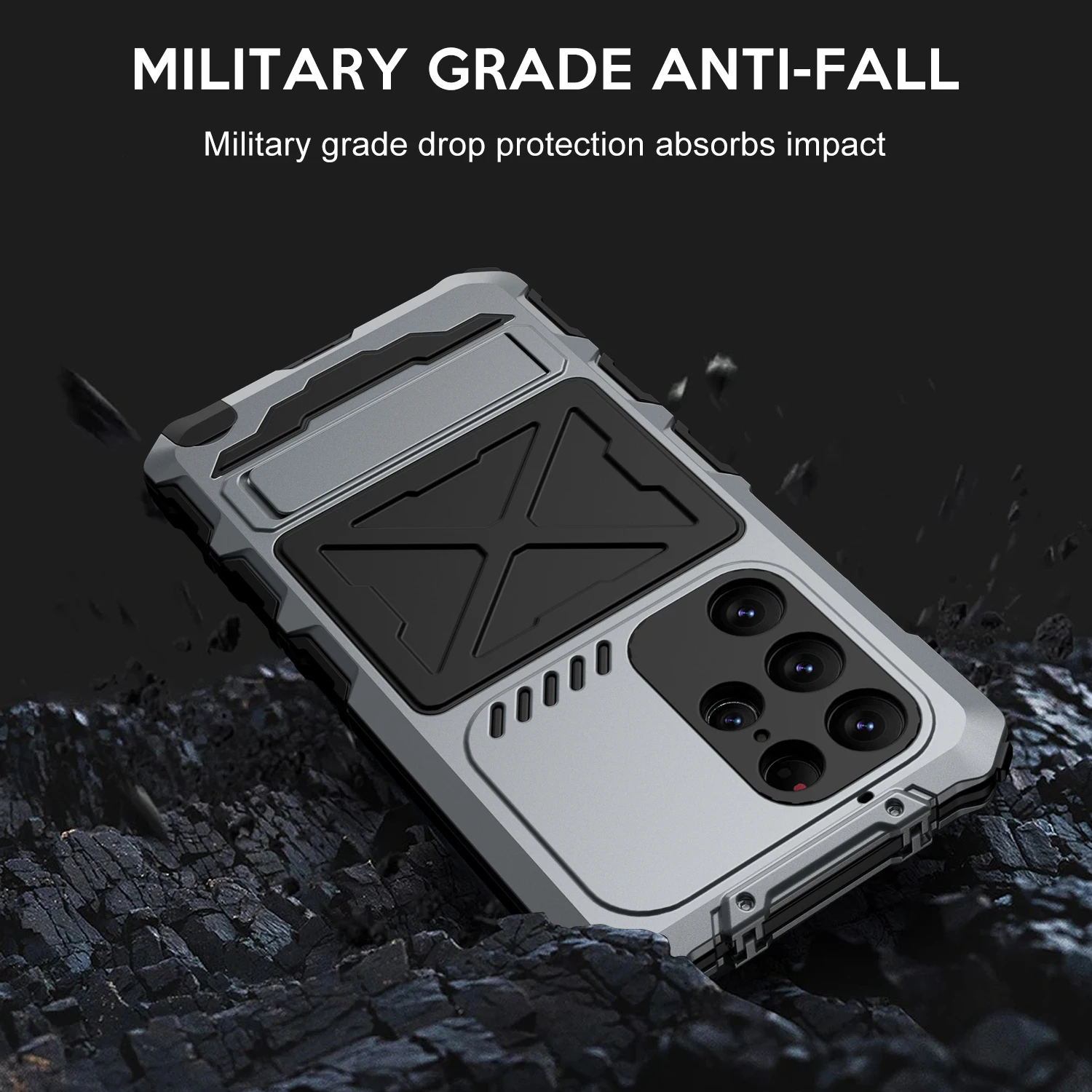 Heavy Duty Armor Metal Aluminum Phone Case For Samsung Galaxy S23 Ultra 5G Case 360 Full Protection Shockproof Cover