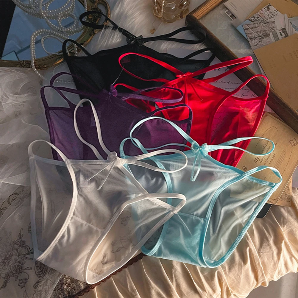 

New Ultra-Thin See Through Underpants Breathable Lingerie Mesh Erotic Soft Underwear For Women Cool Triangle Pants Sheer Panties