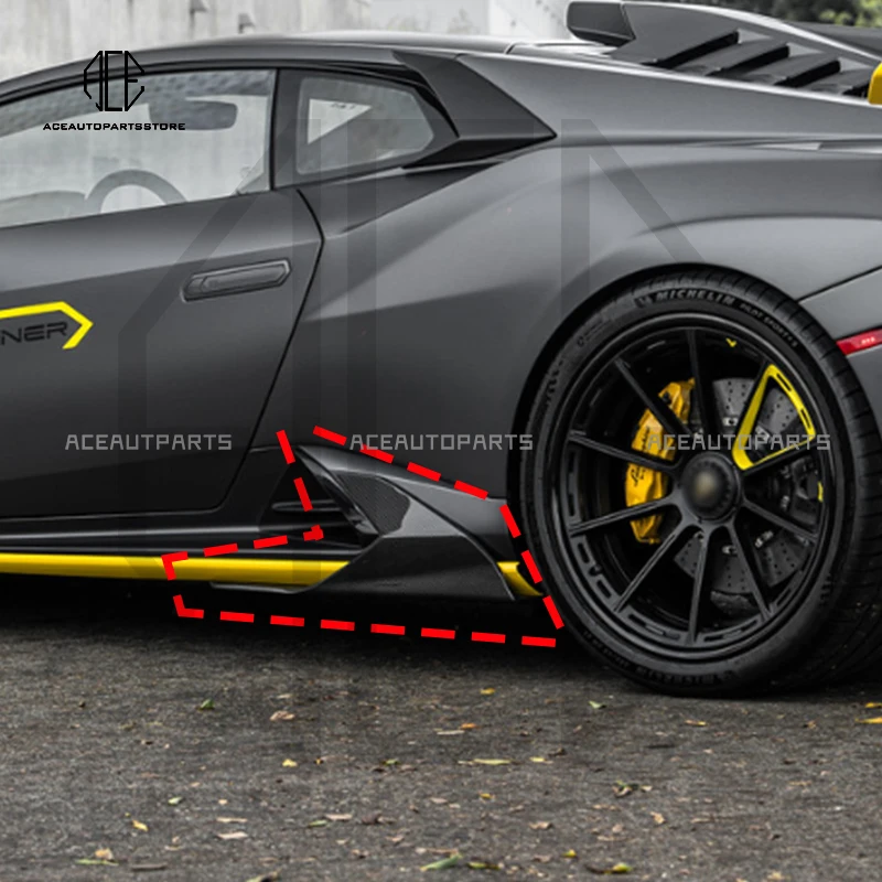 

For Lamborghini Huracan STO 2022+ V Style Dry Carbon Fiber Side Skirts Vents Trim Body Kit