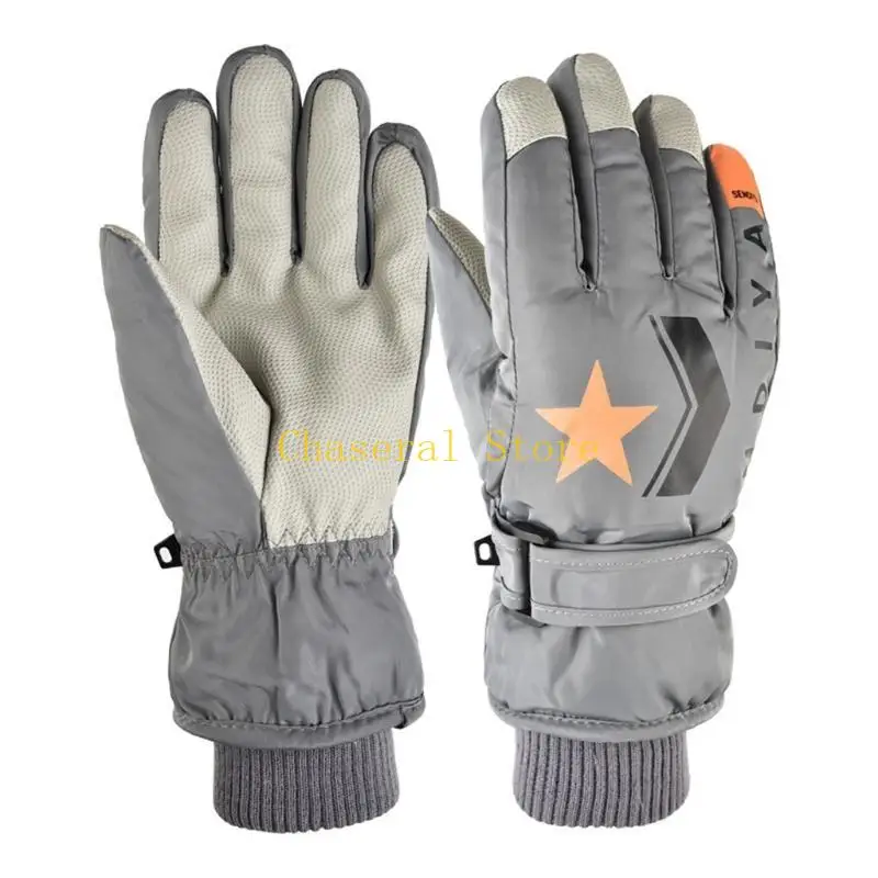 E7CE Children Winter Ski Gloves Thick Warm Waterproof Windproof Gloves Outdoor Sports Kids Mittens
