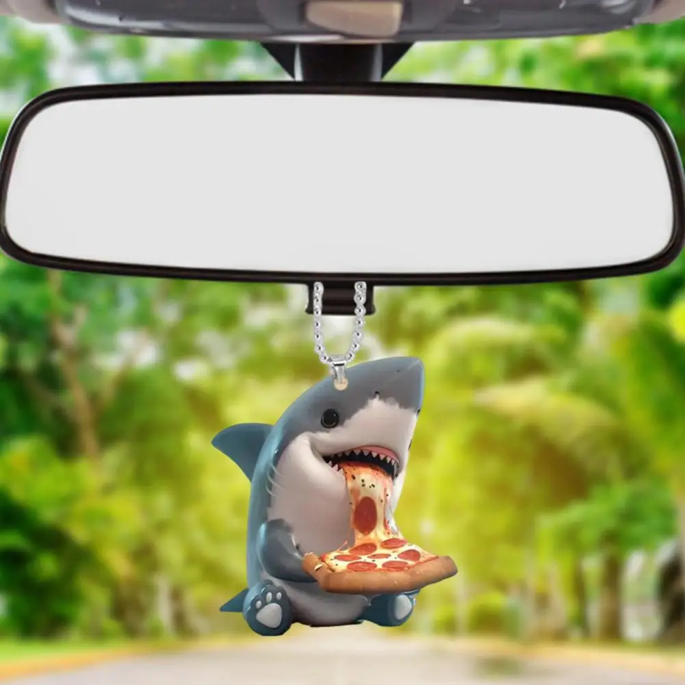 الاكريليك قلادة الكرتون البيتزا سلسلة مفاتيح مصنوعة من الأكريليك زخرفة لسيارة مرآة الرؤية الخلفية متعة اكسسوارات الديكور لتناول الطعام في السيارة في الأماكن المغلقة #6