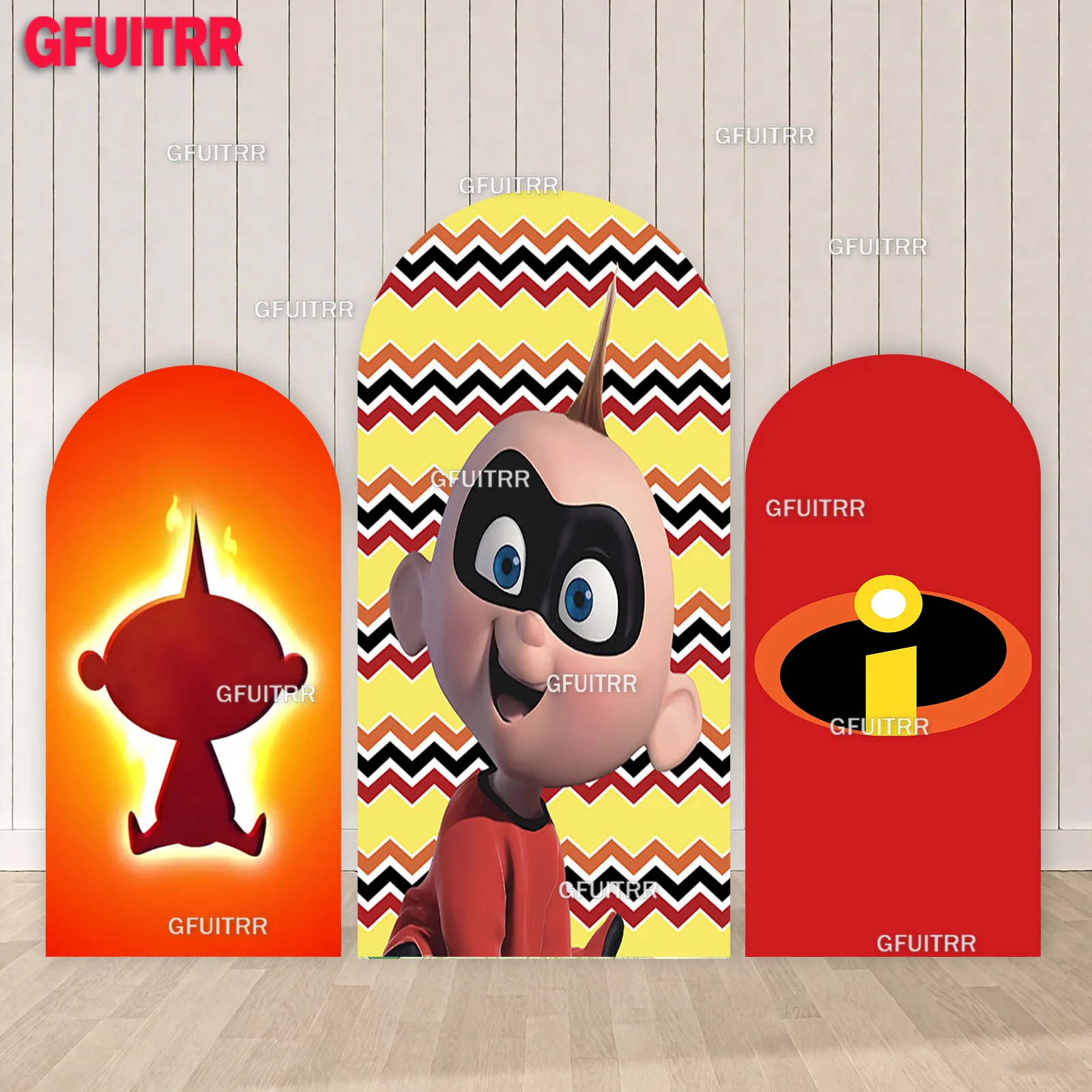Décor d'arche Les Indestructibles pour fête d'anniversaire d'enfants, housse d'arche Jack-Jack Parr et Helen Parr, accessoires en Spandex
