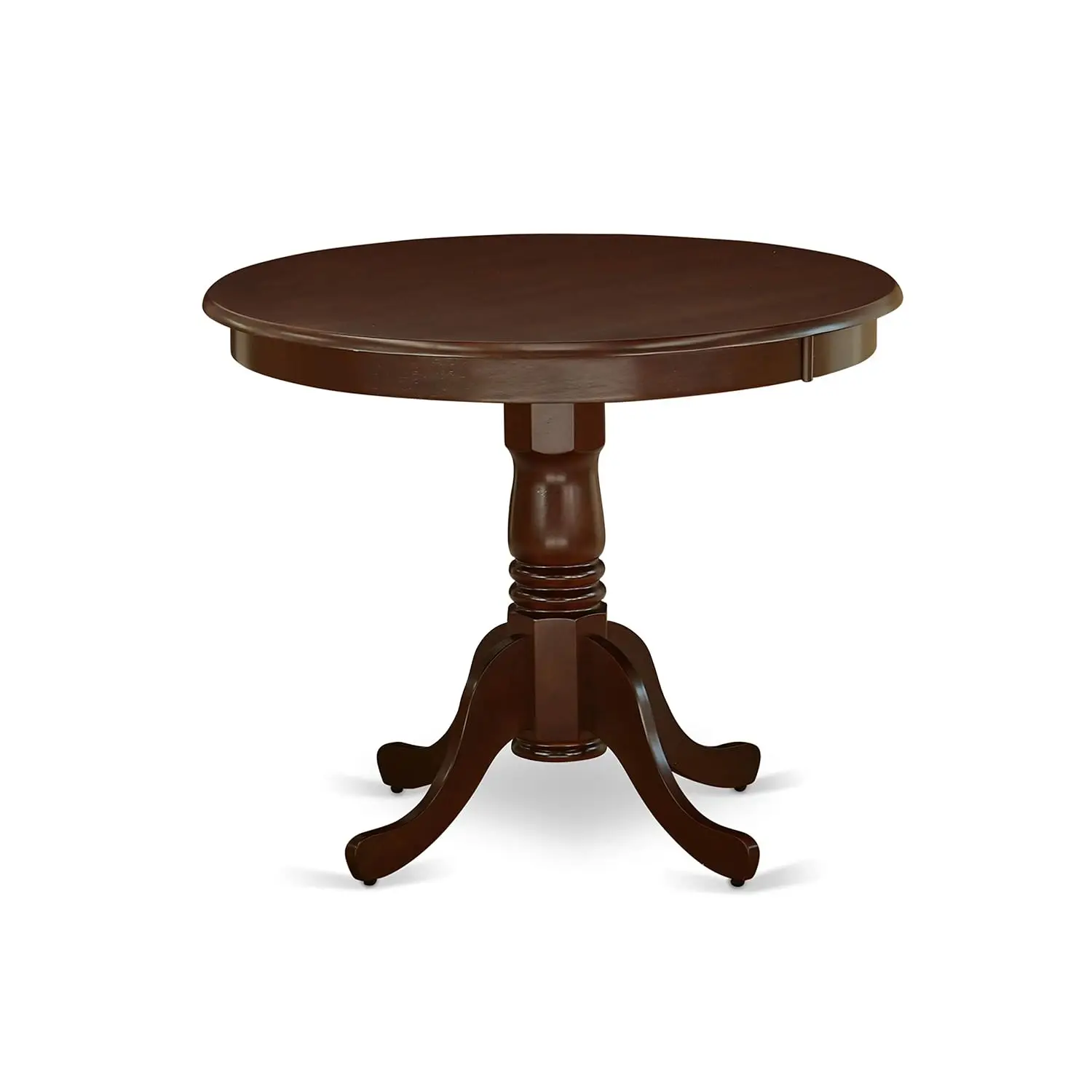 Round Dining Table Set 4 Chairs Pedestal Kitchen Room Furniture 36x36 Inch Mahogany, Customized