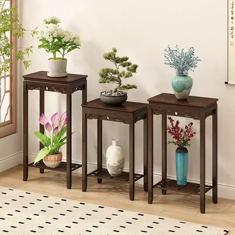 Flower shelf New Chinese-style living room Floor-to-ceiling indoor balcony Multi-layer bonsai shelf Fish tank base 2026 new
