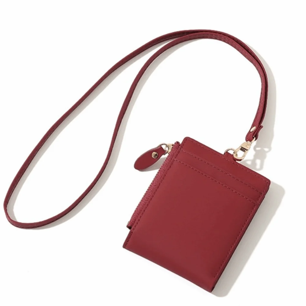 

Korean Style Neckband Wallet Small Soft Leather Multi-Functional Wallet Multifunctional Compact Size PU Leather Wallet Girls