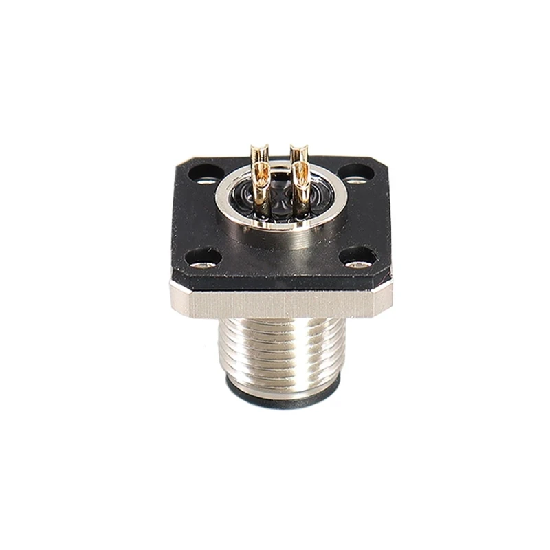 5/10/100 Sets M12 Connector Square Flange Socket Sensor Male Female Butt Plug 3/4/5/8/12Pins Waterproof Aviation Plug