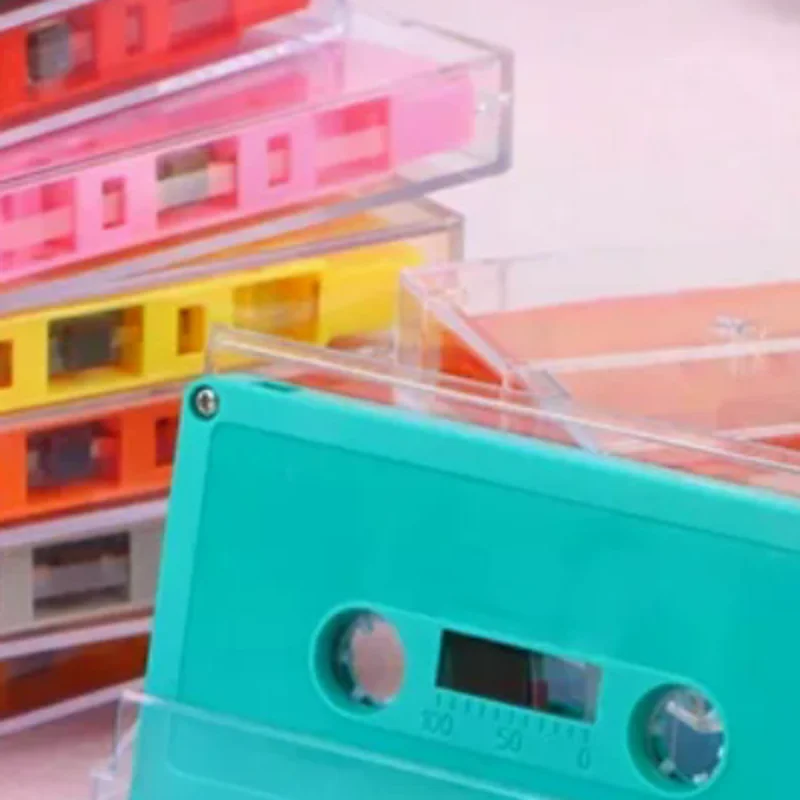 

1Set Standard Cassette Color Blank Tape Player With 45 Minutes Magnetic Audio Tape Clear Storage Box For Speech Music Recording