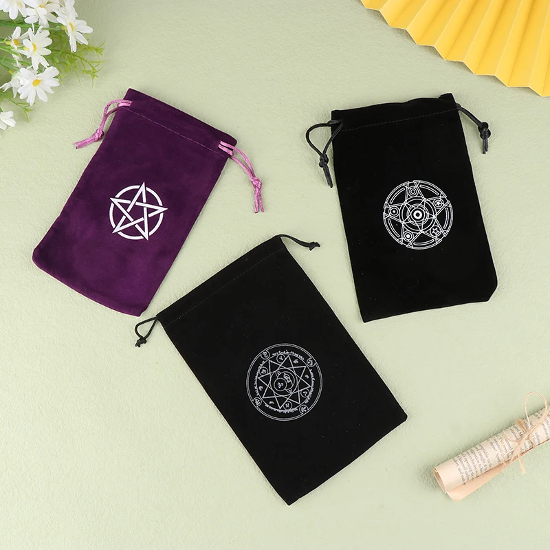 

Drawstring Pouch 1PC Velvet Storage Bag for Tarot Oracle Cards Runes Constellations Witch Divination Accessories Jewelry Dice