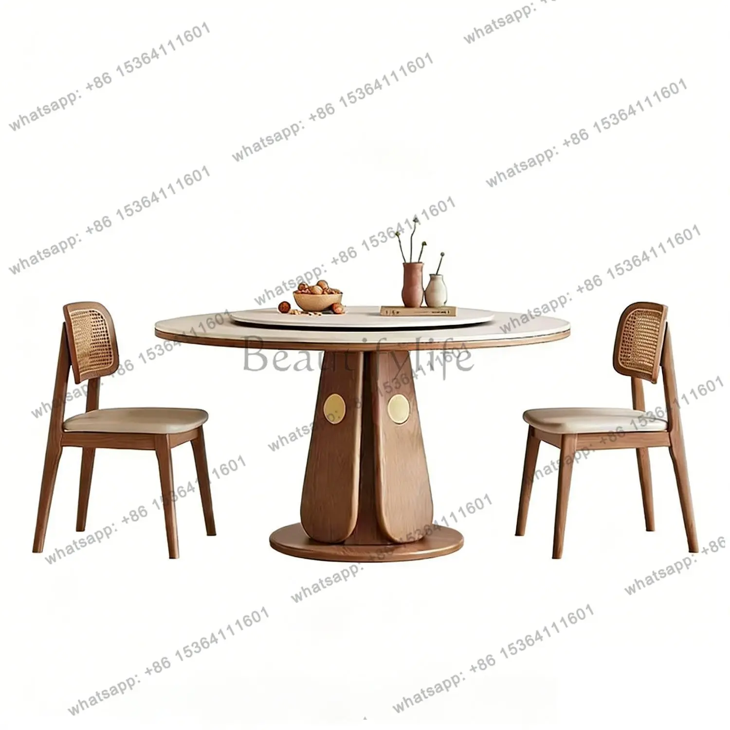 2026 medieval solid wood rock slab dining table household small apartment