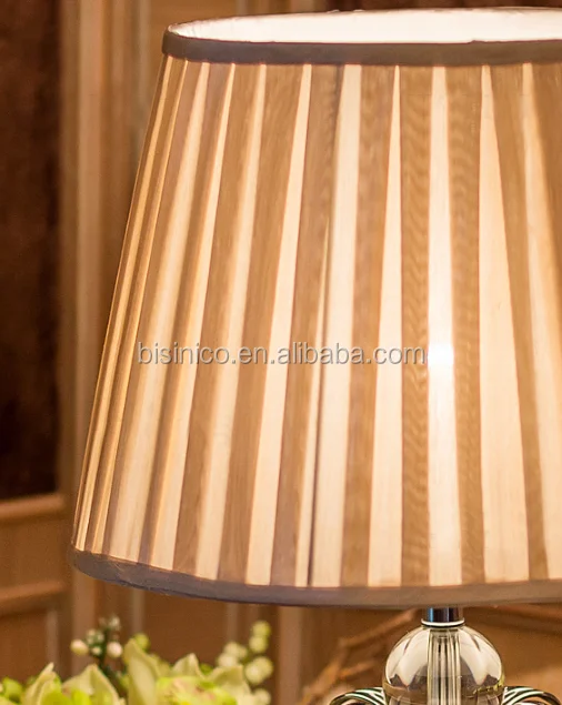 Classic Style Crystal Brass Table Lamp With Lampshade For Living Room