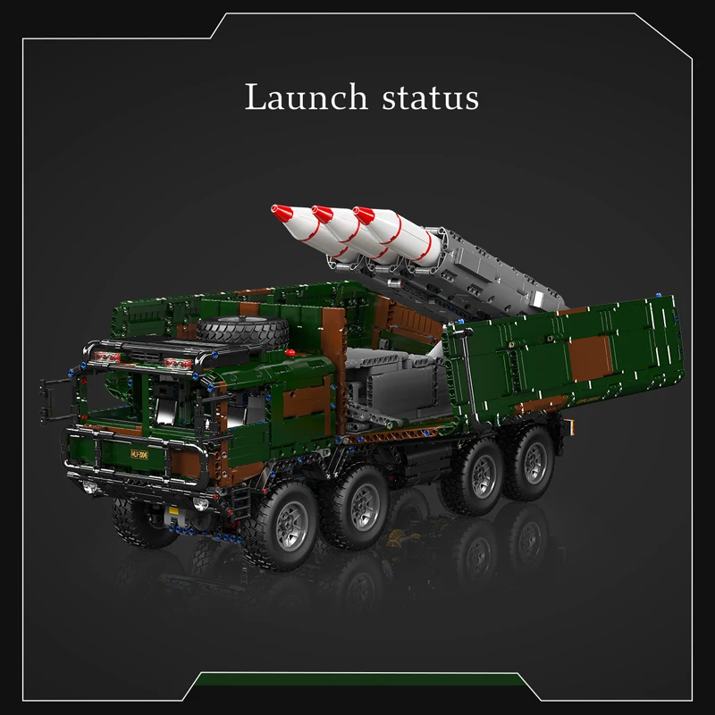 Molde rei 20044/20045 carro técnico brinquedos caixa motorizada-estilo 8x4 míssil veículo construção tijolo conjunto crianças presente de natal