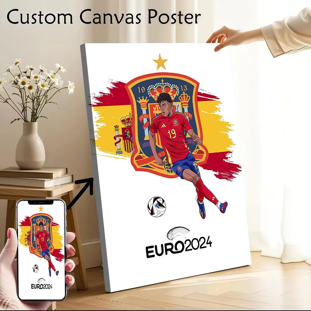 Lamine Yamal Printed Canvas Poster Custom Pictures Wall Art Canvas Painting for Room Decorations Walls Decoration Gaming Home