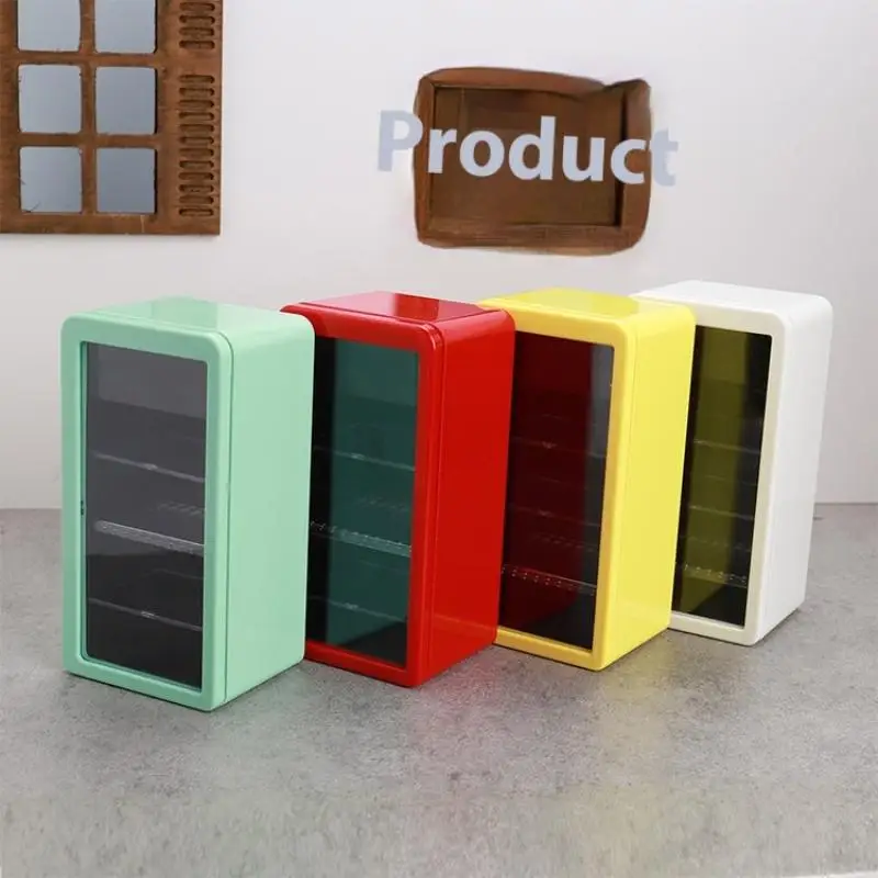 1Pcs 1:12 Doll House Mini Simulation Luminous Refrigerator Freezer Playhouse Toys Miniature Food Play Kitchen Scene Decor