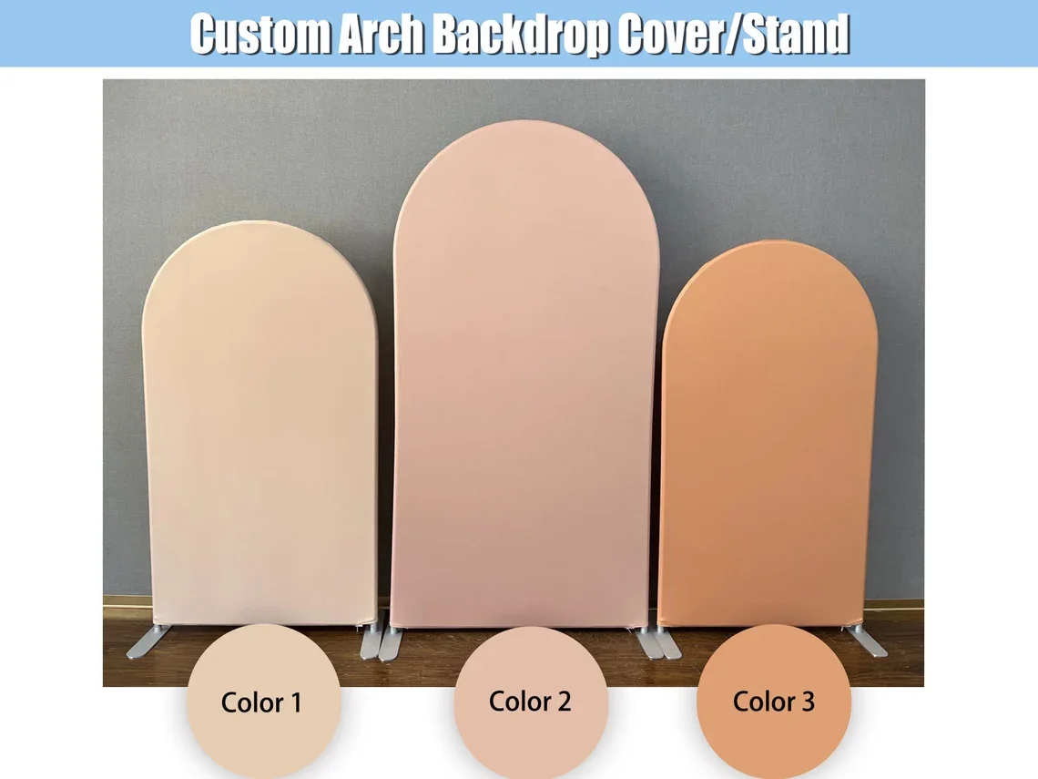 Cream Nude Arch Backdrop Stand Frame Double-sided Fabric Cover Custom Arched Wall for Birthday Party Wedding