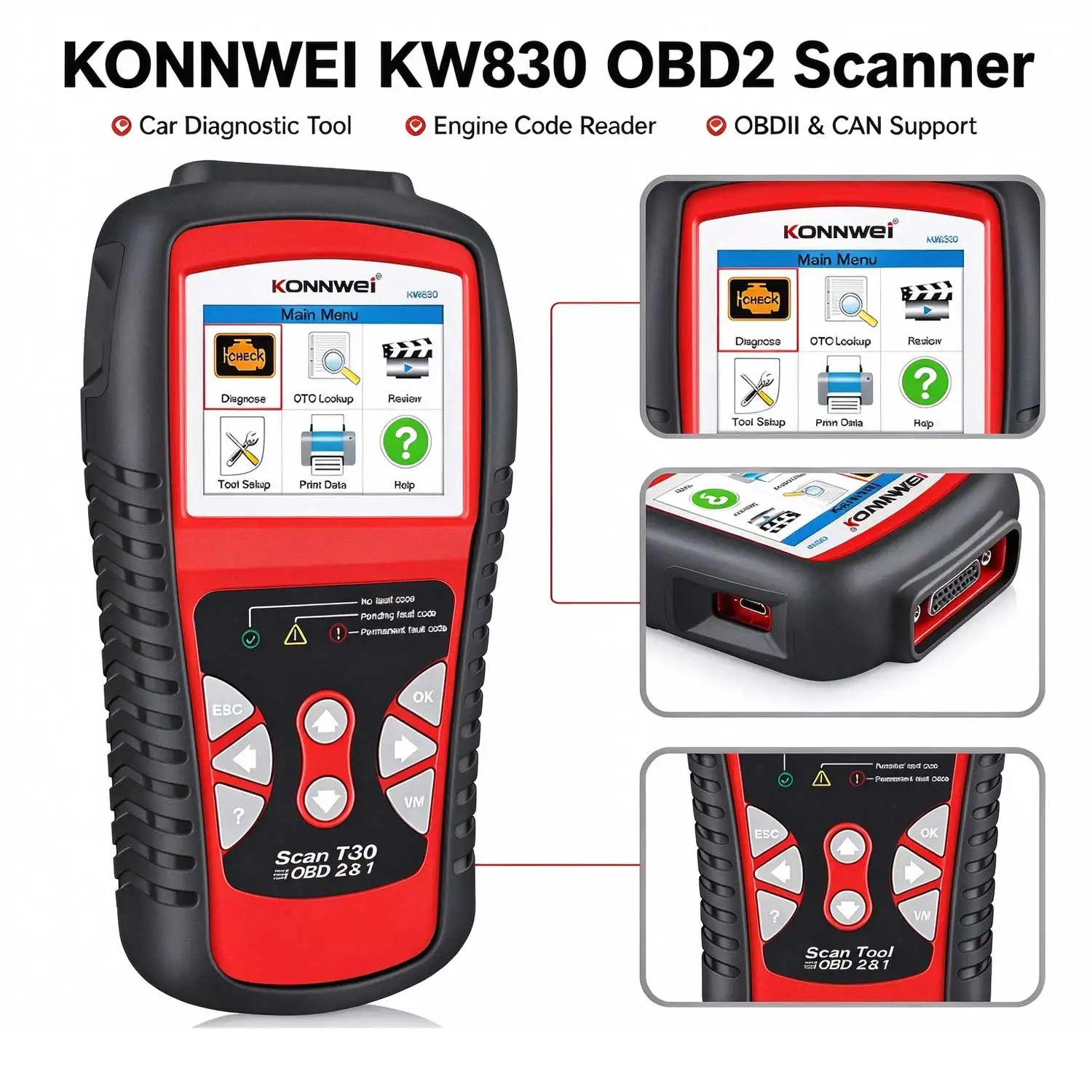 outil-de-diagnostic-automobile-konnwei-kw830-2026-lecteur-de-codes-obd2-obdii-outil-de-lecture-et-de-suppression-des-codes-d'erreur-du-vehicule-outil-de-diagnostic