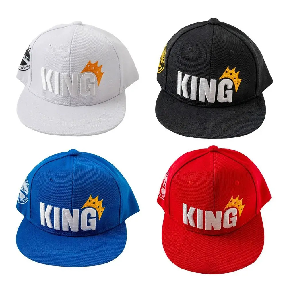 

Детская бейсболка KING Crown, солнцезащитный козырек, защита от солнца для мальчиков и девочек, шляпа в стиле хип-хоп с плоскими краями, дышащая повседневная кепка