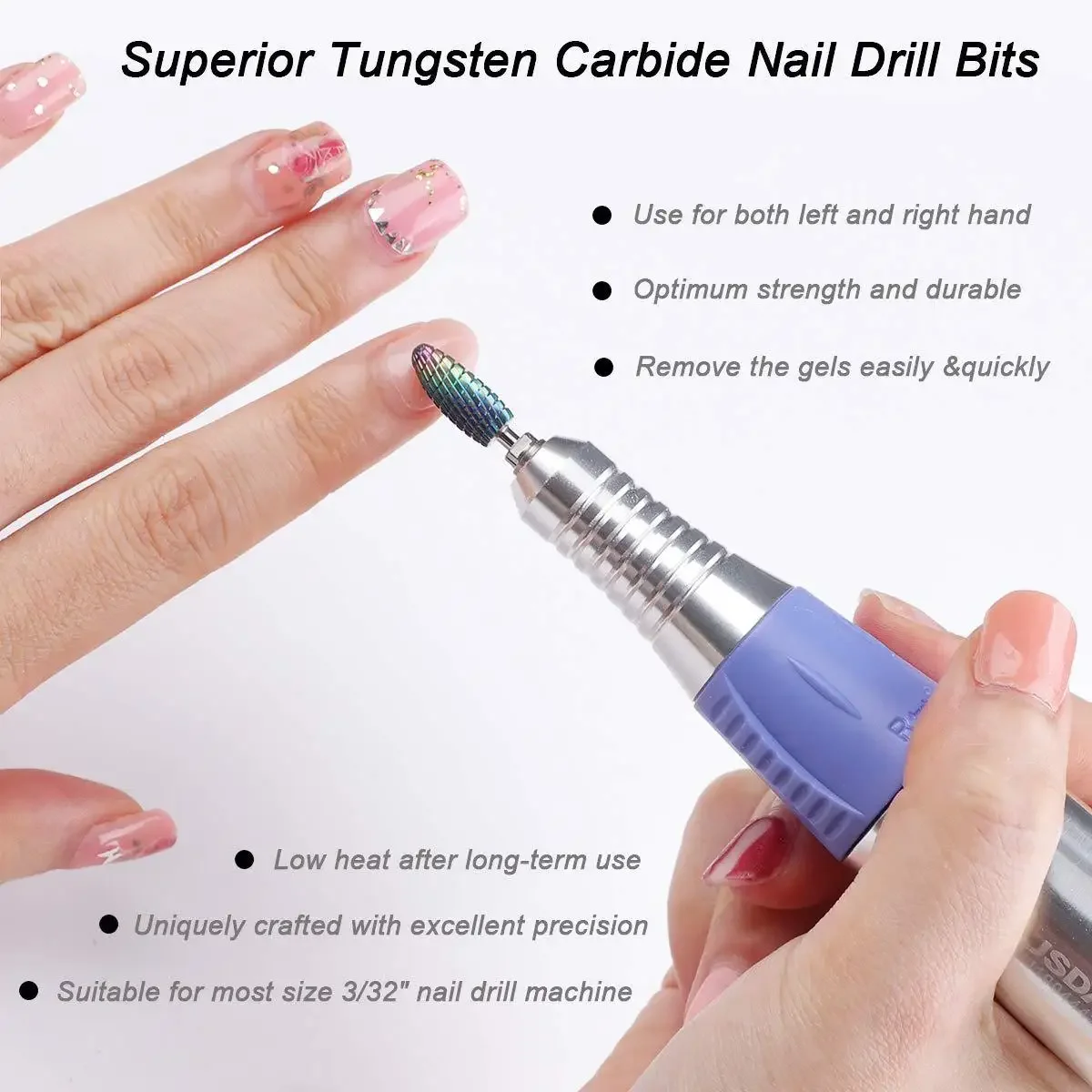 67 Types Nail Drill Bits for Professional Electric Cuticle Drill Bit Cuticle Cleaner Nail Gel Polish Remover Tool for Home Salon