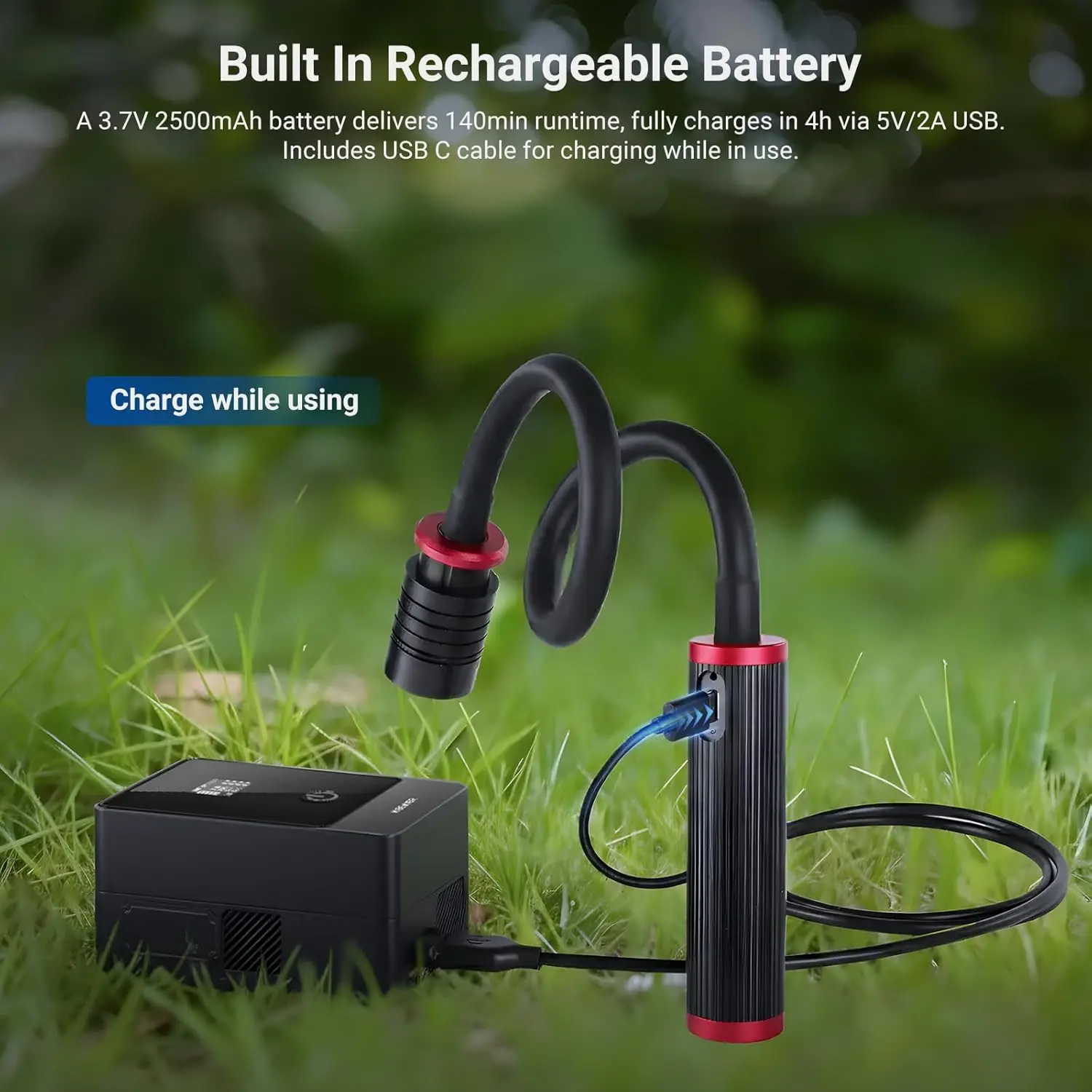NEEWER Basics ML01 USB-C LED-Licht für Makrofotografie, 4W IP54 Biegbarer Einstellbarer Abstrahlwinkel CRI95 Spotlight mit 5 RGB-Farben – Detail 7