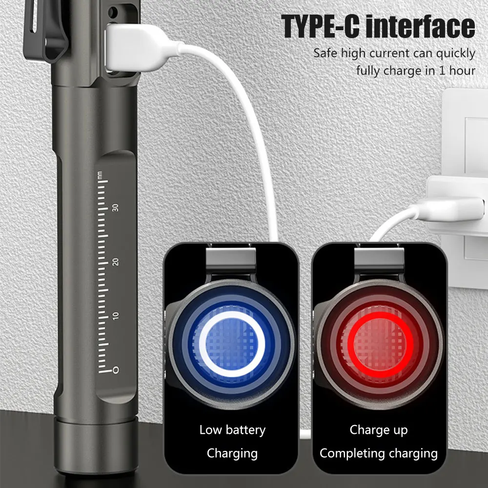 Medical Handy Pen Light Mini Nursing Flashlight USB Rechargeable LED UV Torch Lamp With Clip Pocket Led Flashlight Emergency