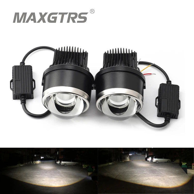 2x 3.0 inch Universal LED Bi-Xenon Auto/Motorcycle Fog Light High Low Beam Projector Lens Car Driving Lamps Retrofit Assembly