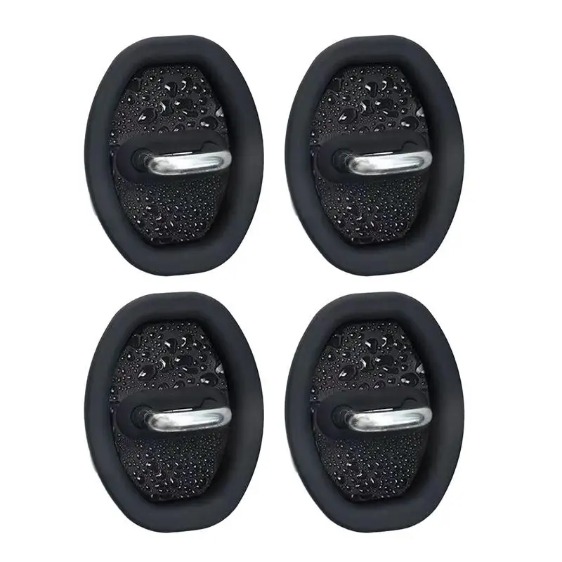 Door Lock Buckle Protective Cover 4X Silicone Soft Door Latch Covers Set For Car Multifunctional Thickened Protective Cover Lock