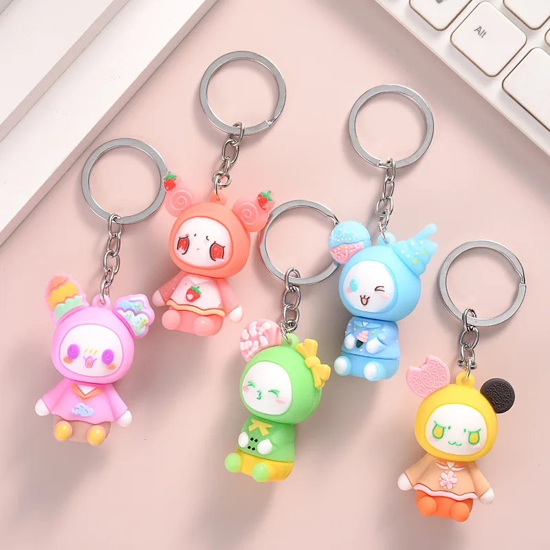 New cute raincoat piggy keychain bag car pendant