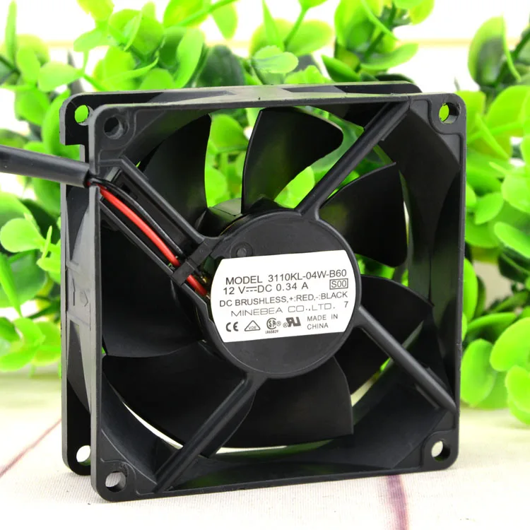 New For Original NMB 3110KL-04W-B60 8025 8CM 12V 0.34A Ultra-Silent Cooling Fan