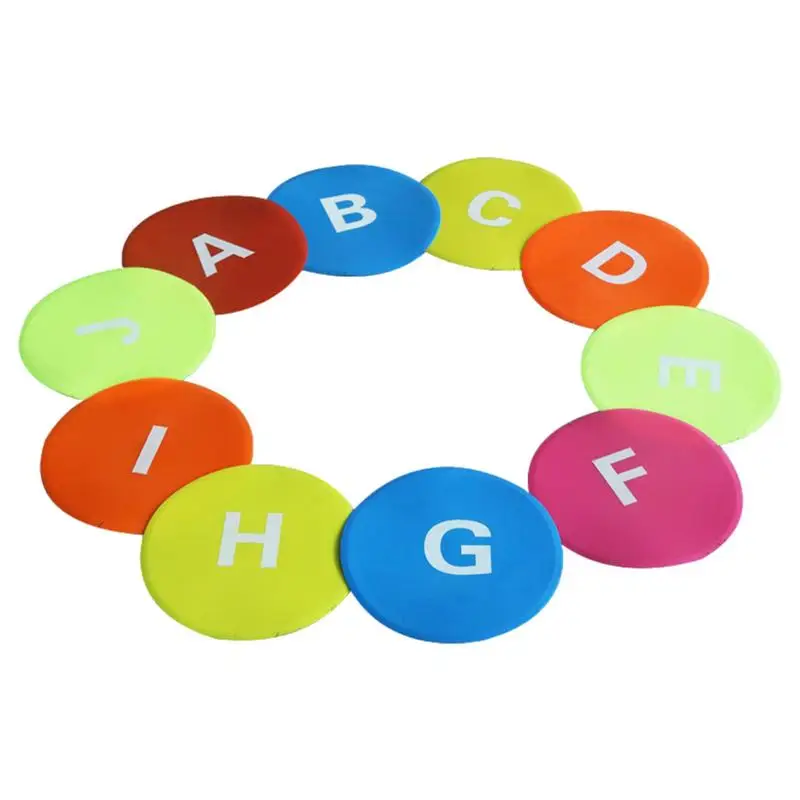 Football Field Markers 7.87in Flat Fluorescent Spot Markers Speed Agility Training And Drills Non Slip 10pcs Poly Dots For