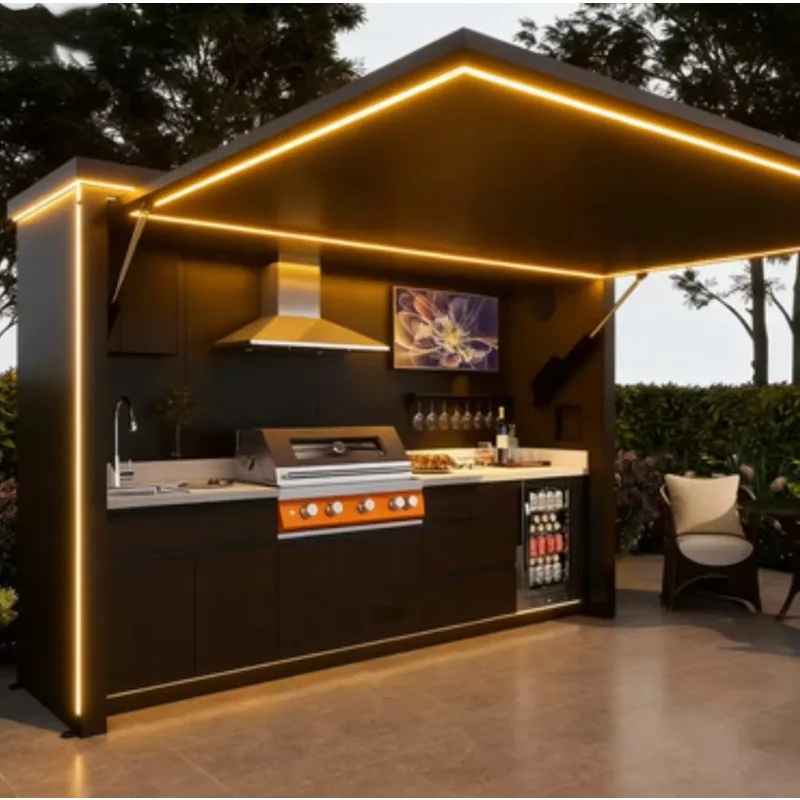 CUSTOMIZED 48-Hour Free Design Luxury BBQ Grill Garden Outdoor Camping Kitchen Modular Outdoor Stainless Steel Kitchen Cabinet