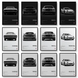 Famous Cars DEMON MACH 1 Canvas Wall Art Print Poster NSX TYPE R Decorative Mural Modern Home Decor Birthday Gift Unframed