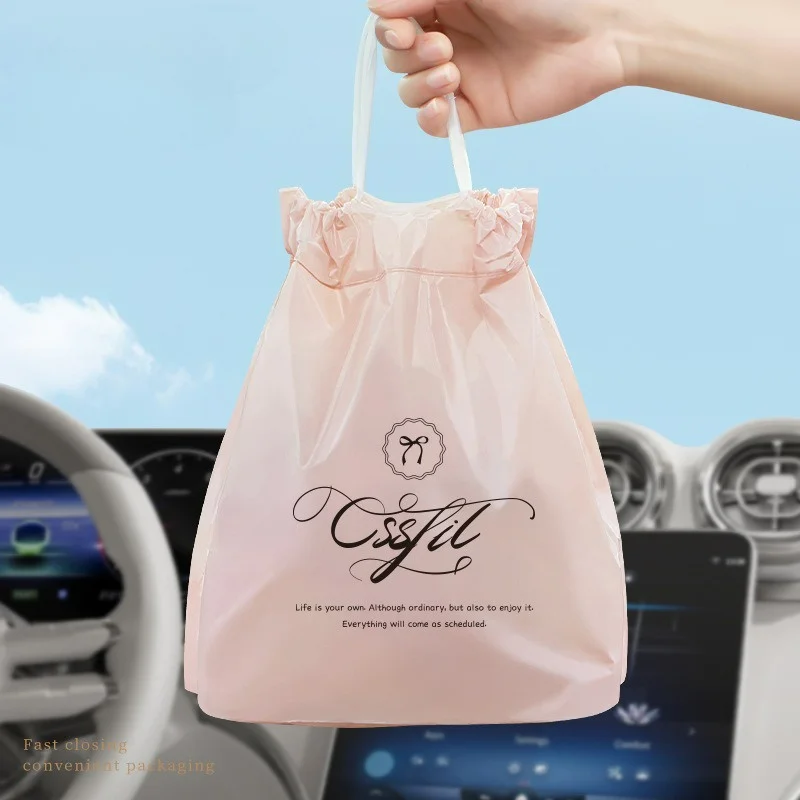 20pcs Vertical car garbage bags, mini drawstring cleaning bags, plastic bags