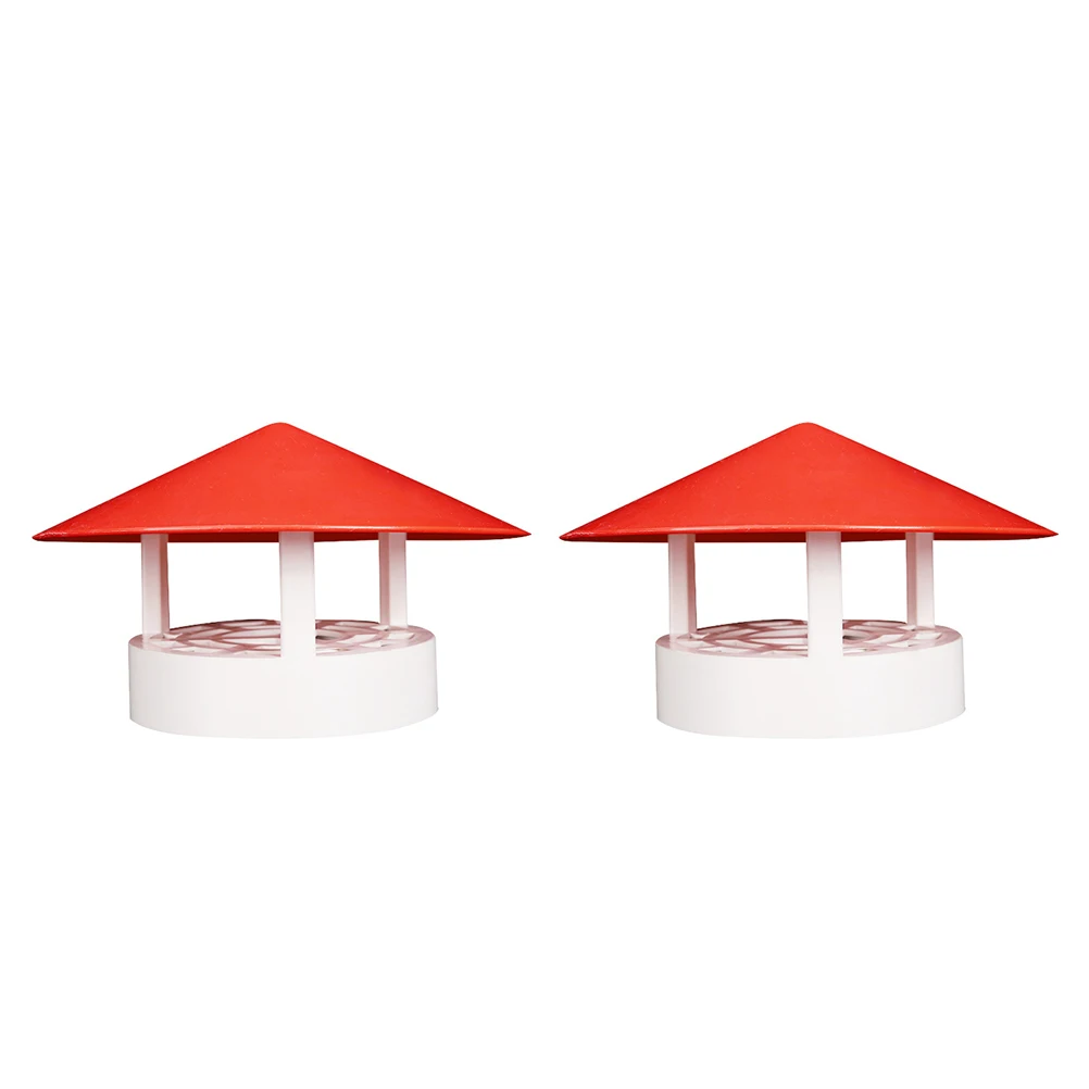 

2pcs Rainproof Smokestack Cap Durable Pvc Chimney Cover Weather Resistant Exhaust Pipe Funnel Protector Smokeproof Roof Vent Cap